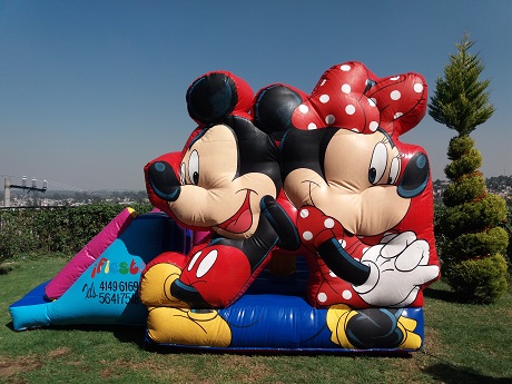Inflable Baby Mickey y Mimi con resbaladilla