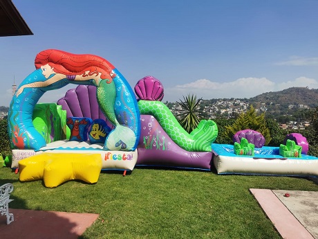 inflable sirenita con alberca